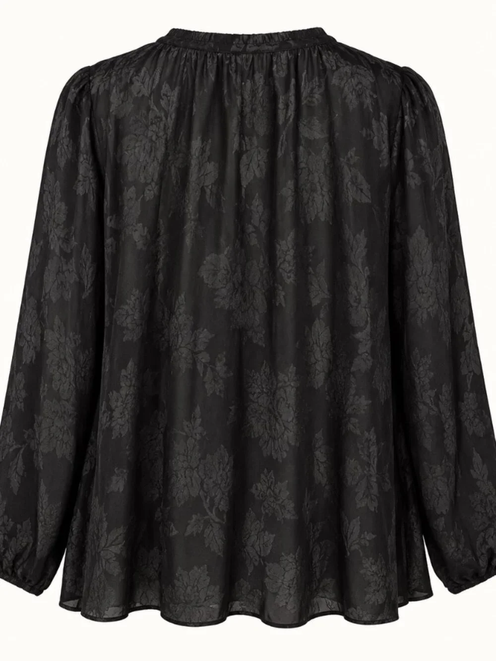Hale Bob Black Tonal Laced Neckline Top - M NWT